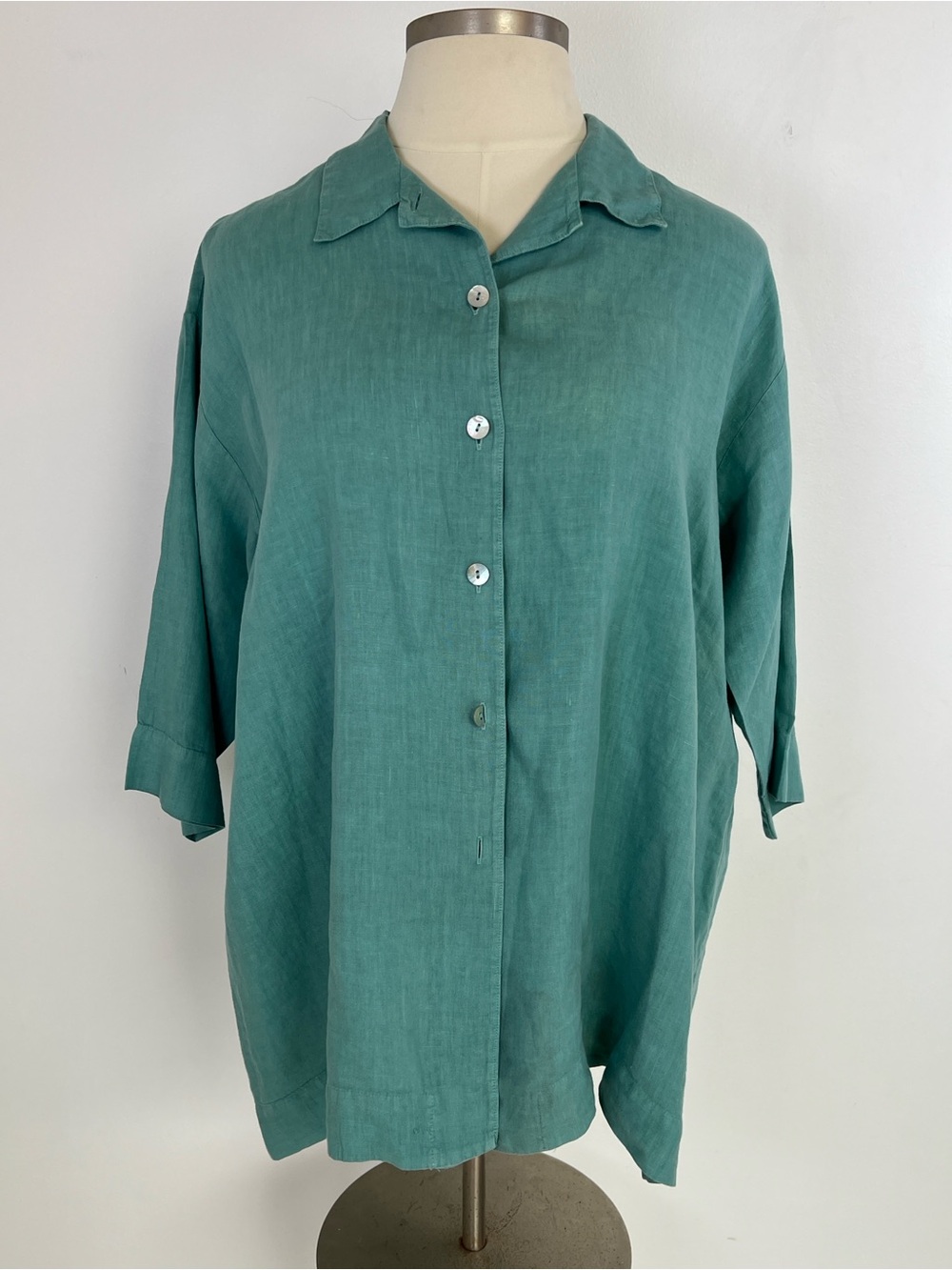 EUC! Bryn Walker Green Linen Top Size XL